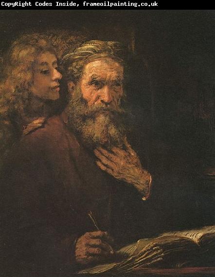 Rembrandt Peale Evangelist Mathaus und der Engel
